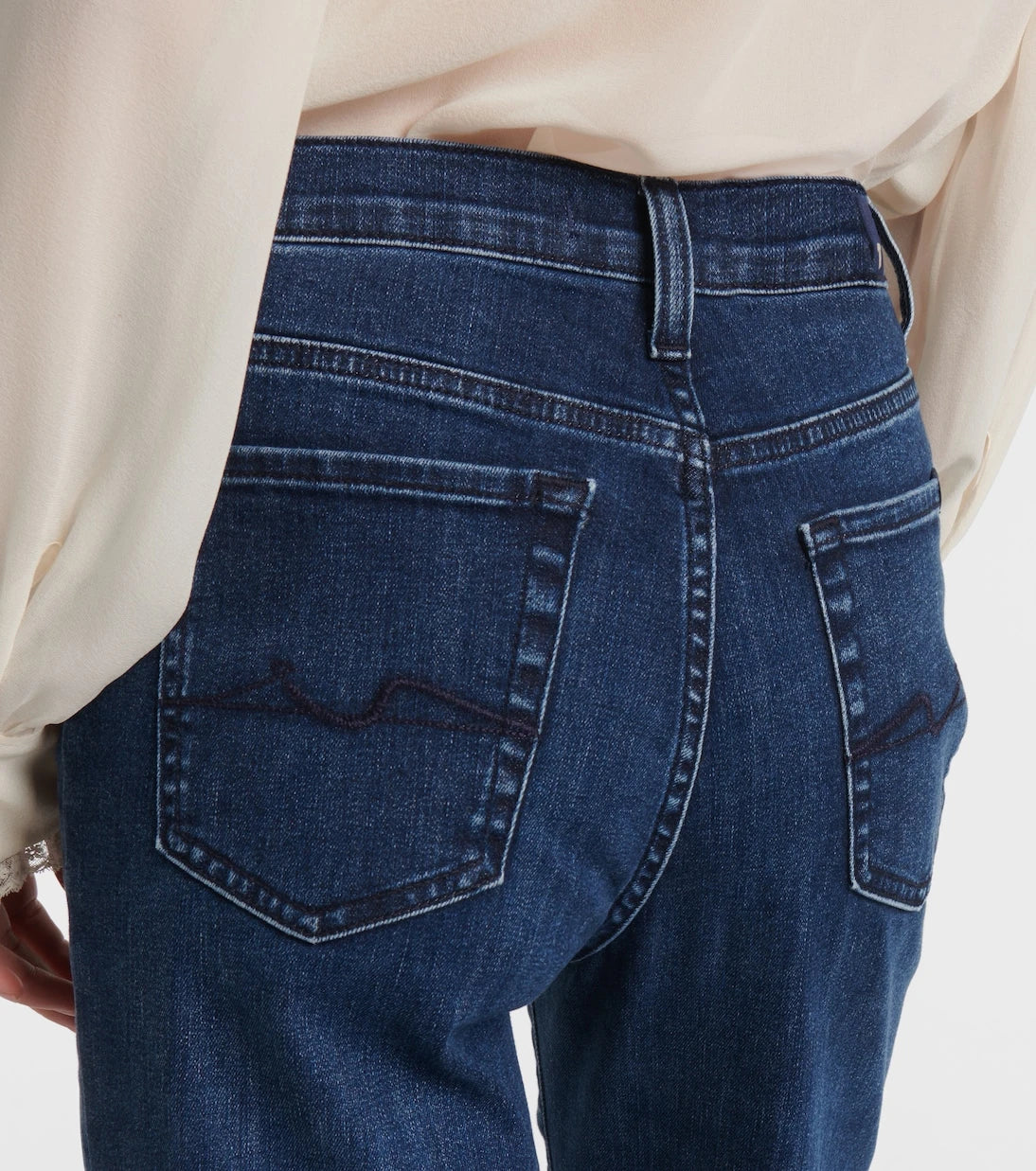 7 For All Mankind - بنطلون جينز مودرن دوجو واسع بخصر عالٍ