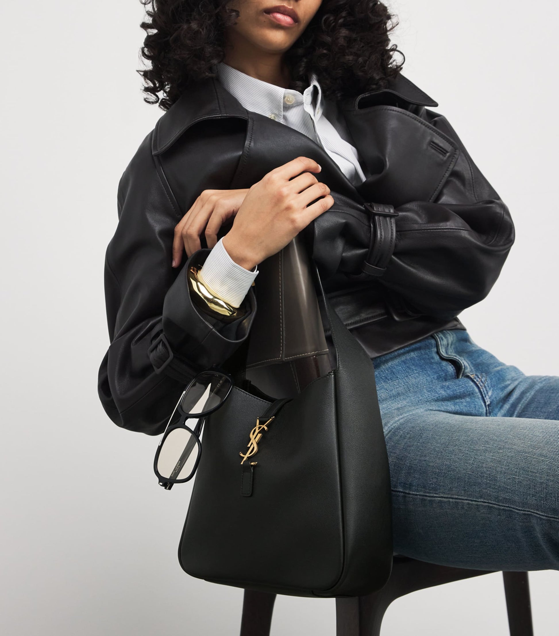 Saint Laurent Black Small Le 5 à 7 Shoulder Bag