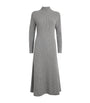 Johnstons Of Elgin Grey Cashmere-Blend Ribbed Midi Knitted Dress