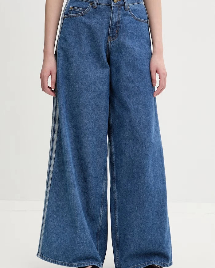 adidas Originals дънки wide leg дамски Firebird