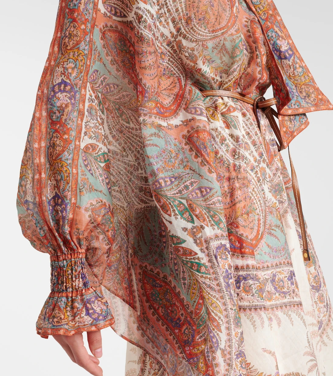 Zimmermann - Rhiannon tie-neck ramie midi dress