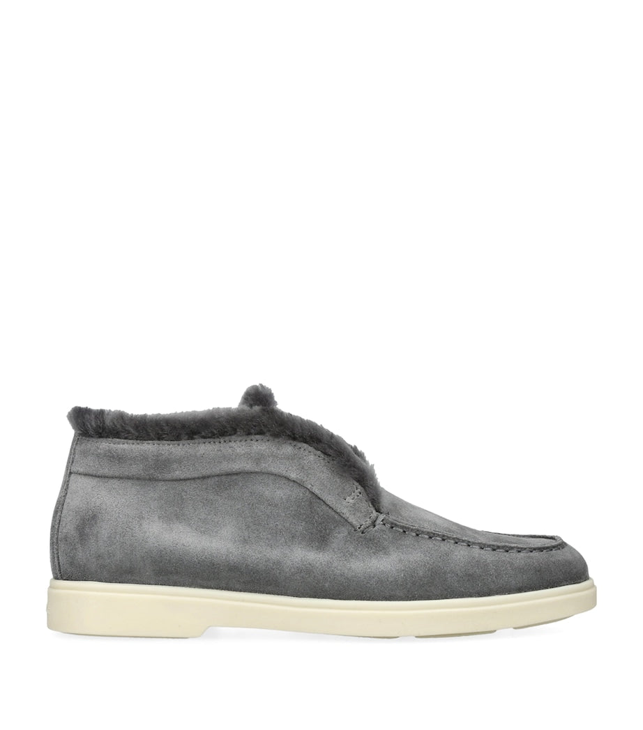 Grey Suede Fortune Ankle Boots