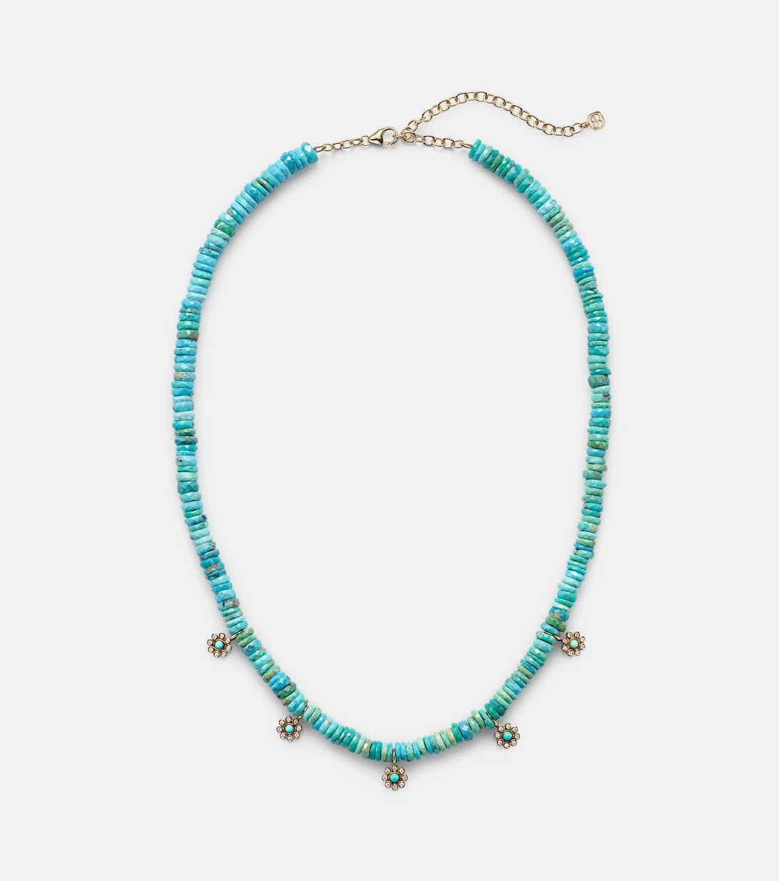 Sydney Evan - Daisy 14kt gold beaded necklace with diamonds
