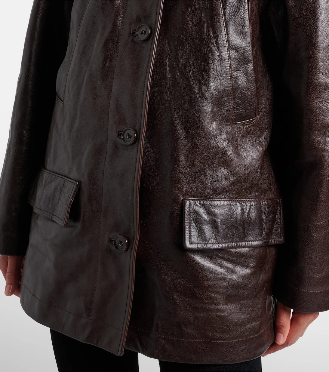 Balenciaga - Oversized leather car coat