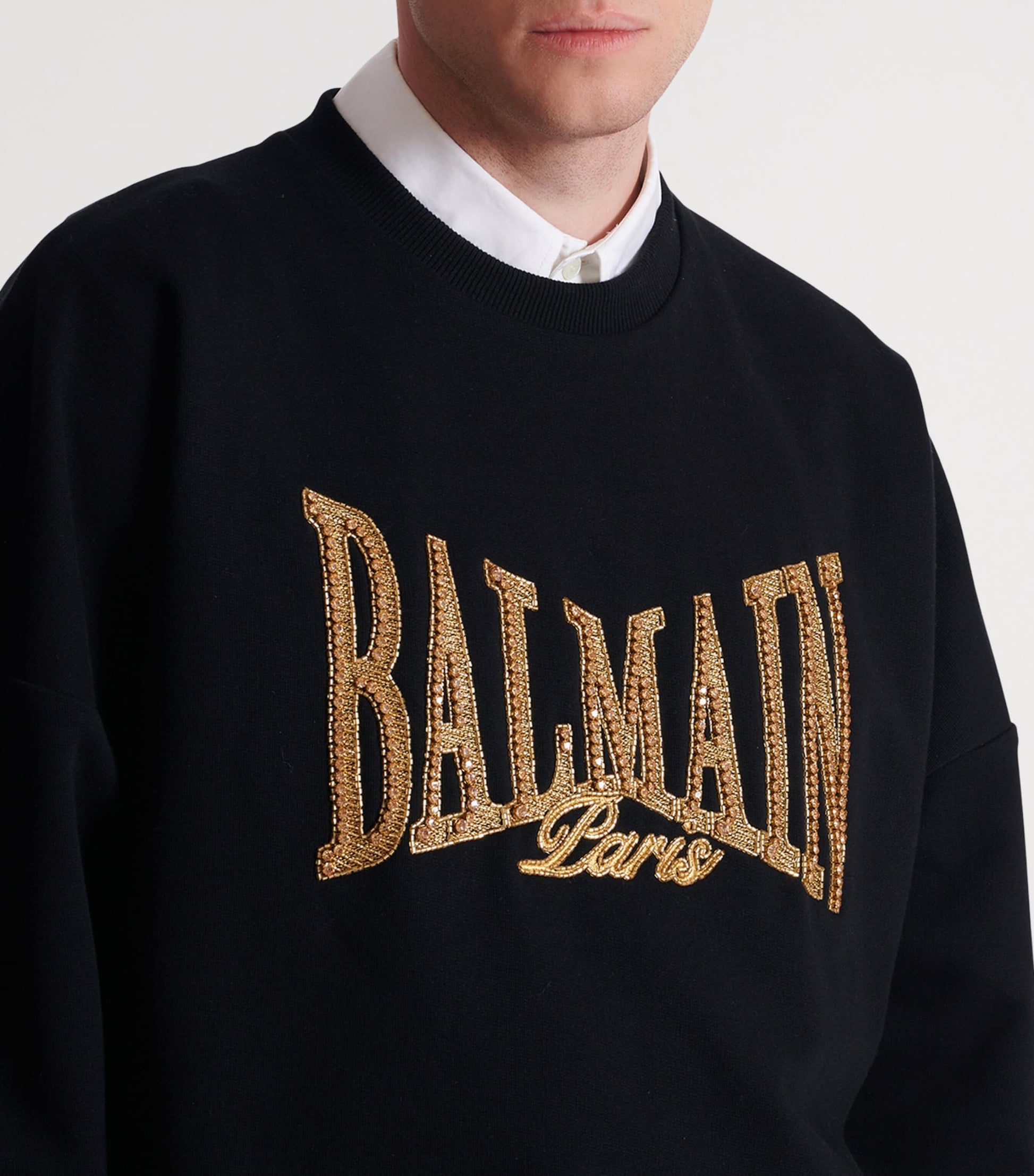 Cotton Embroidered College Sweatshirt