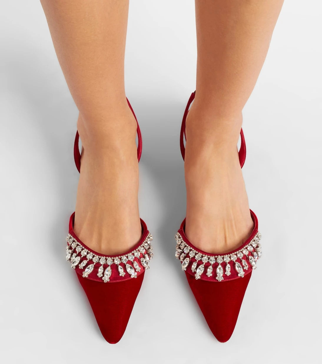 Manolo Blahnik - Bequila 30 embellished velvet slingback pumps
