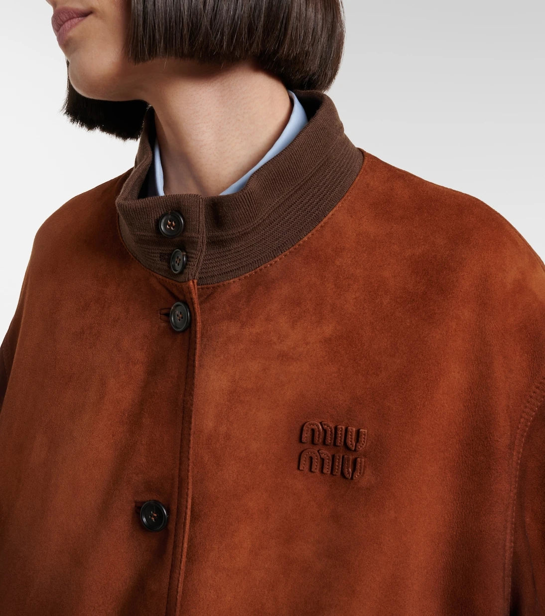 Miu Miu - Suede bomber jacket