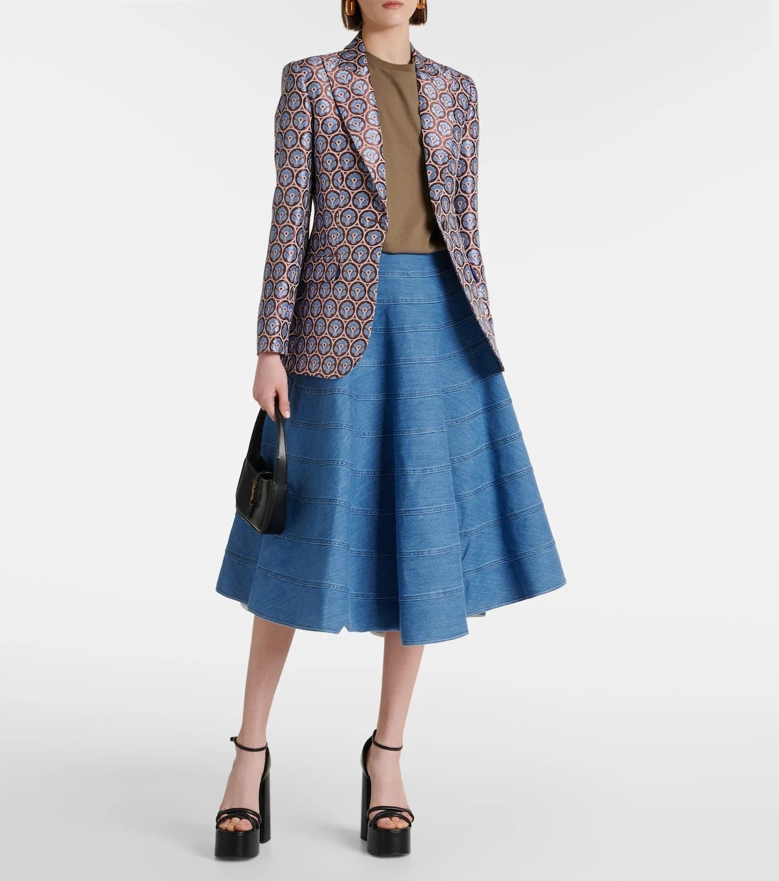 Altuzarra - Grace paneled denim midi skirt