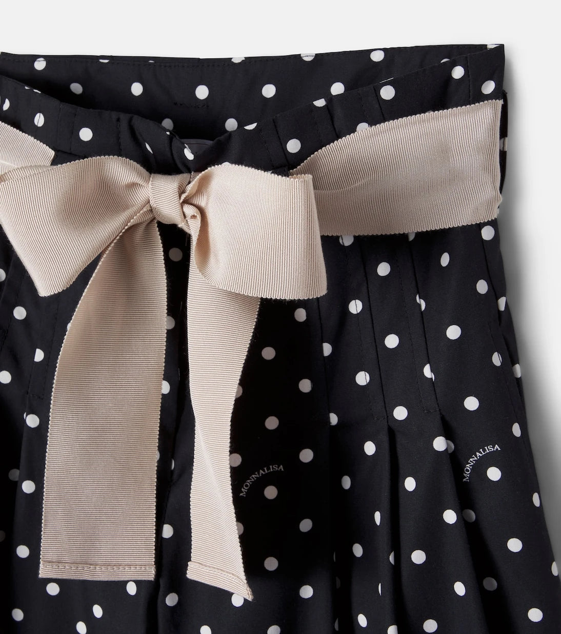 Monnalisa - Polka-dot cotton poplin pants
