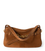 Brown Suede Aventure Shoulder Bag