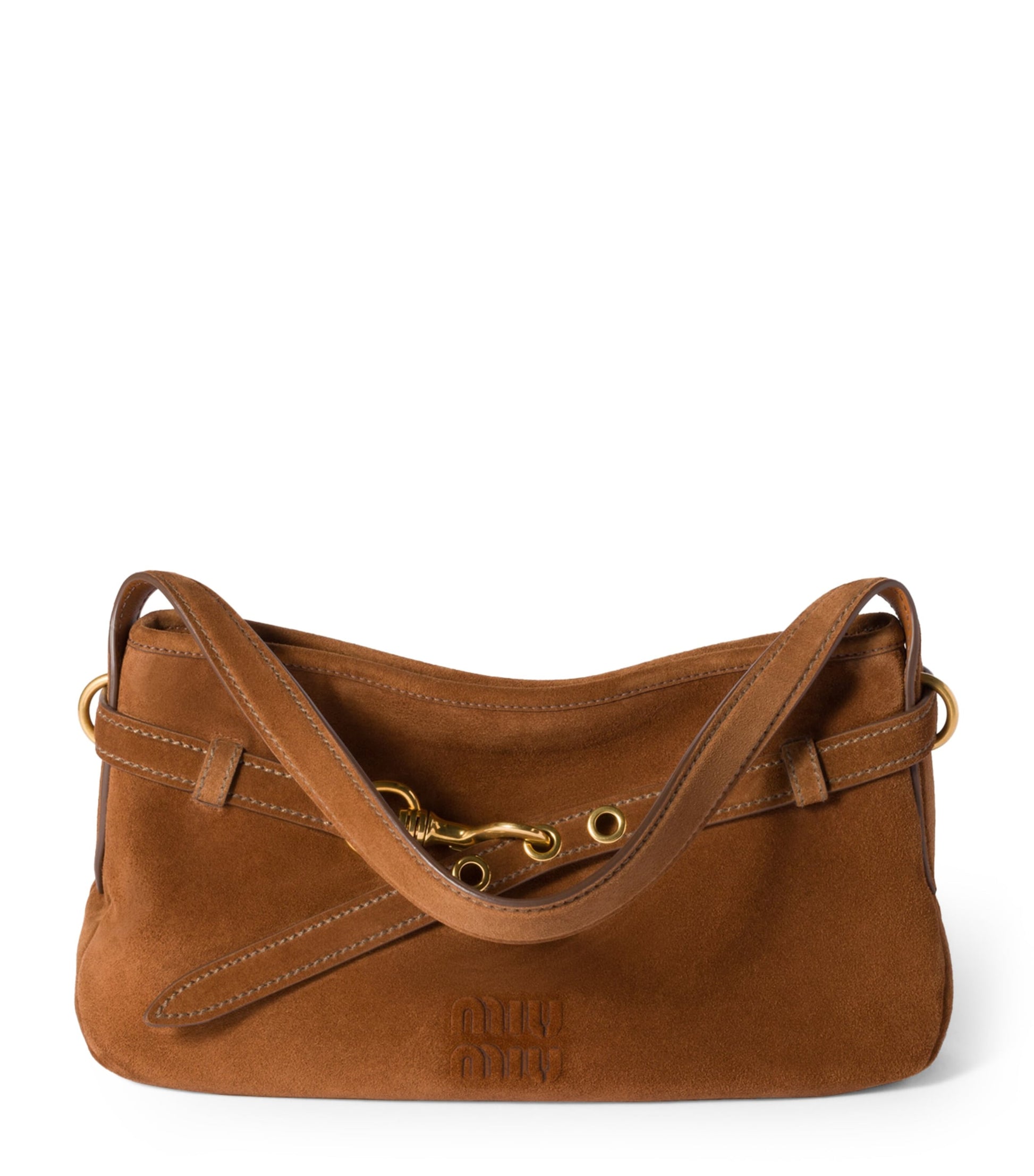 Brown Suede Aventure Shoulder Bag