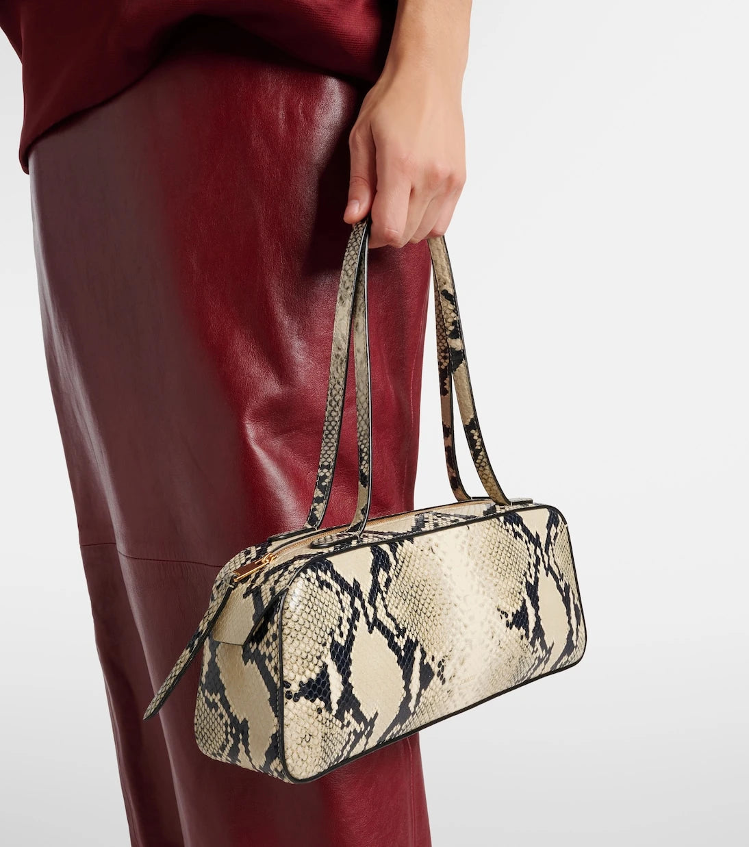 Khaite - Simona snake-effect leather shoulder bag