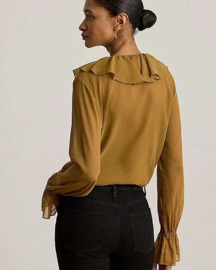 Lauren Ralph Lauren fırfırlı kadın bluzu