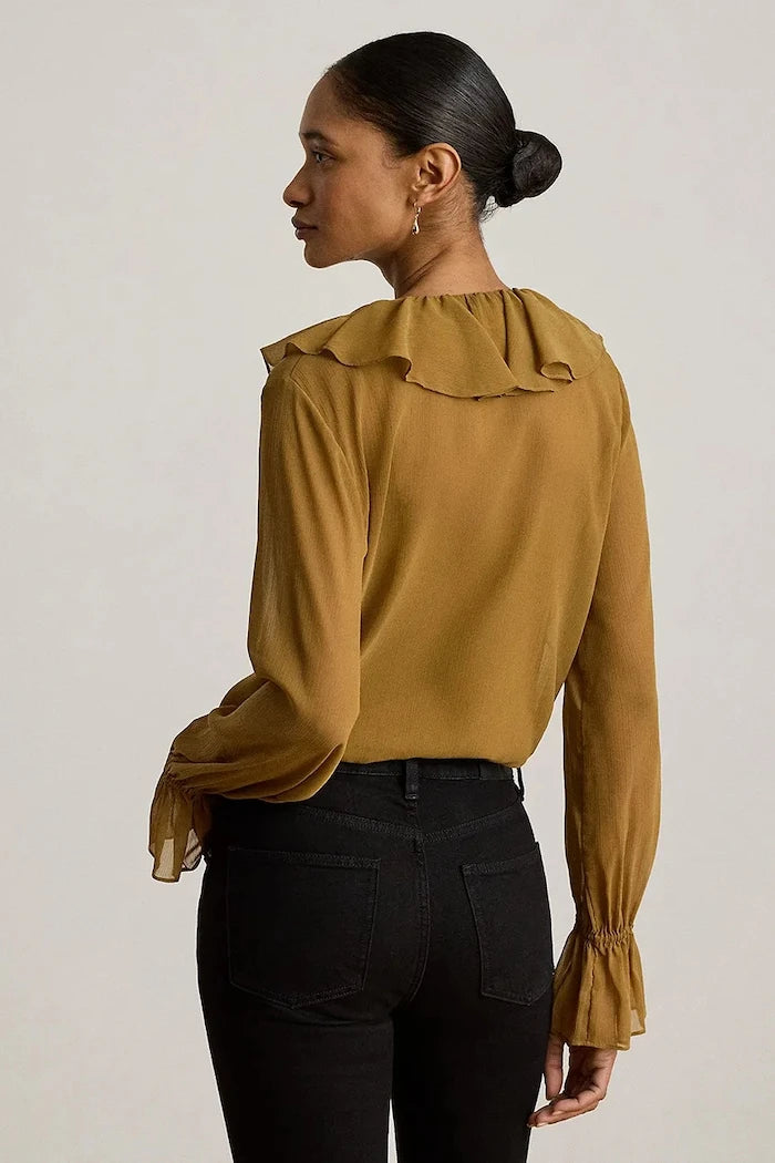 Lauren Ralph Lauren fırfırlı kadın bluzu