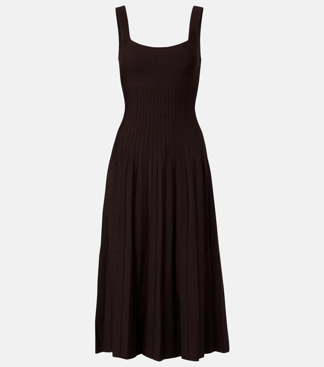 Staud - Ellison pleated knitted midi dress
