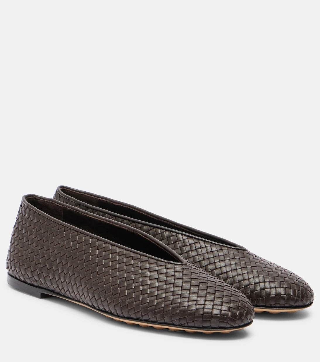 Bottega Veneta - Rosa woven leather ballet flats