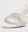 Christian Louboutin White Miss Z Embellished Slingback Sandals 80