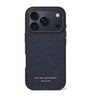 Navy Grained Leather iPhone 17 Pro Case
