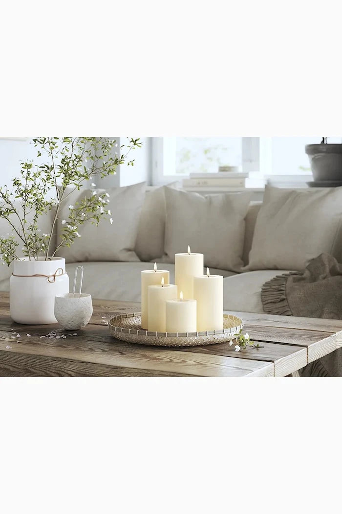 Led свещ Deluxe Homeart Cream Bloklys 10 x 15 cm