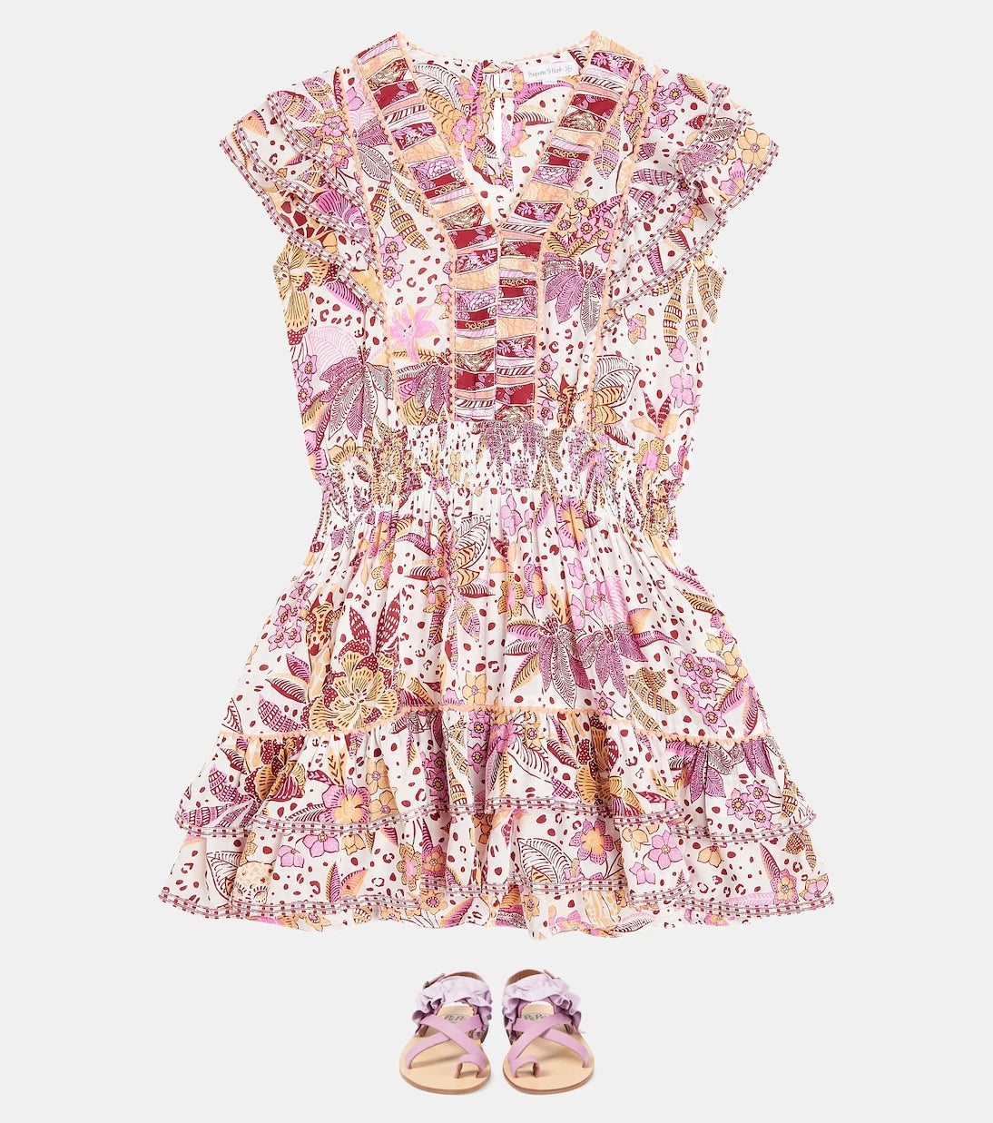 Poupette St Barth Kids - Camila printed ruffled dress