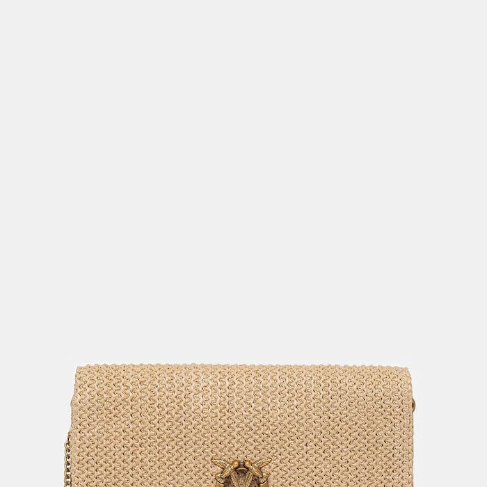 Örgü kumaşlı Pinko kadın clutch