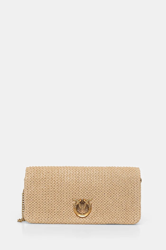 Örgü kumaşlı Pinko kadın clutch