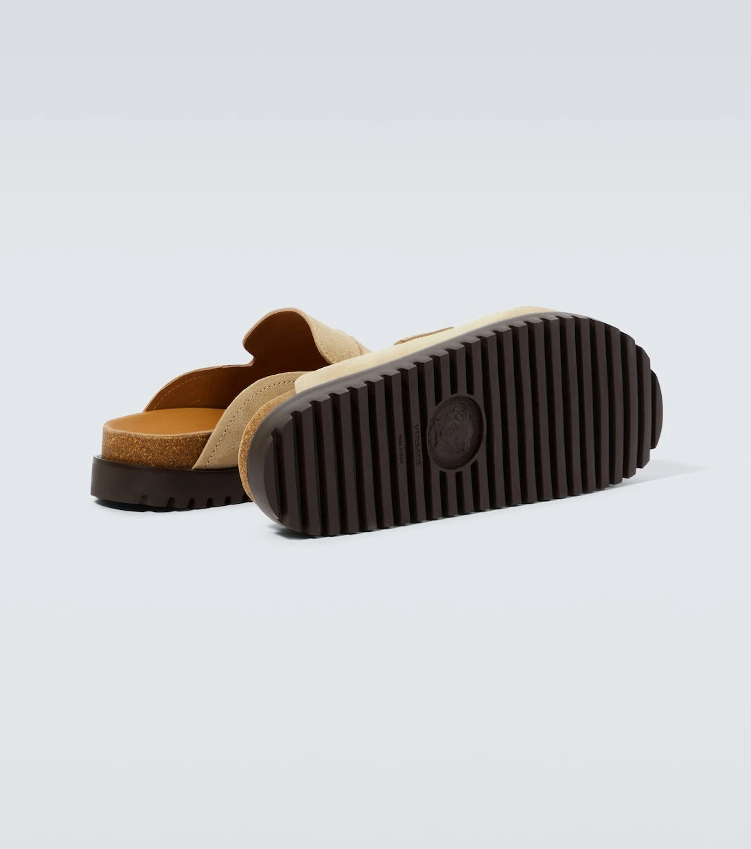 Versace - Medusa suede clogs