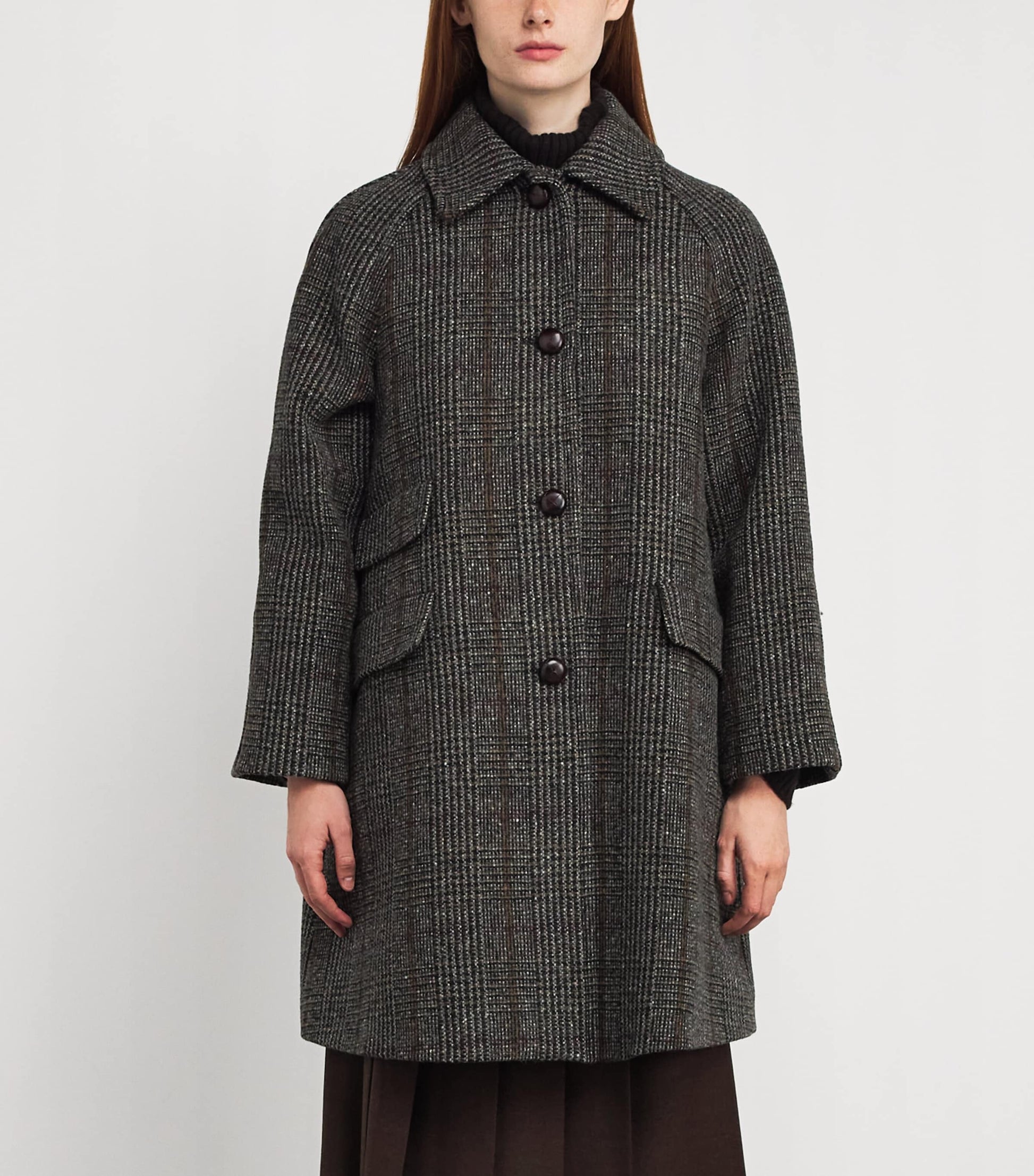 Weekend Max Mara Brown Prince of Wales Check Coat