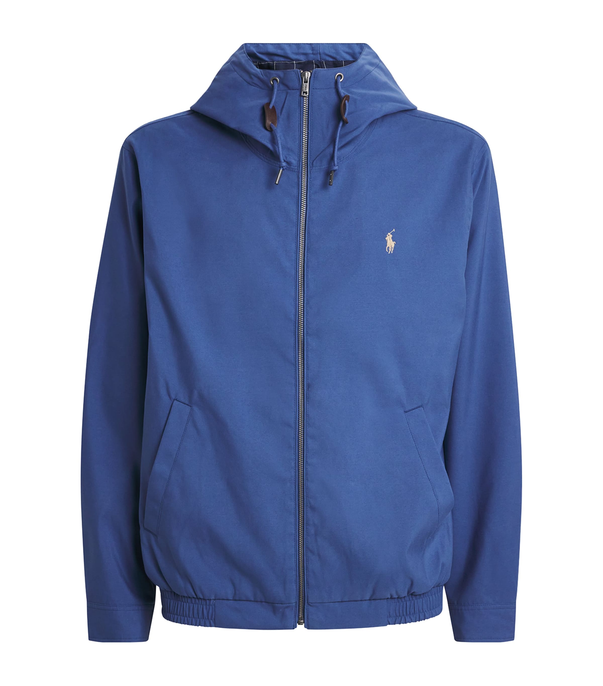 Polo Ralph Lauren Blue Water-Repellent Hooded Harrington Jacket
