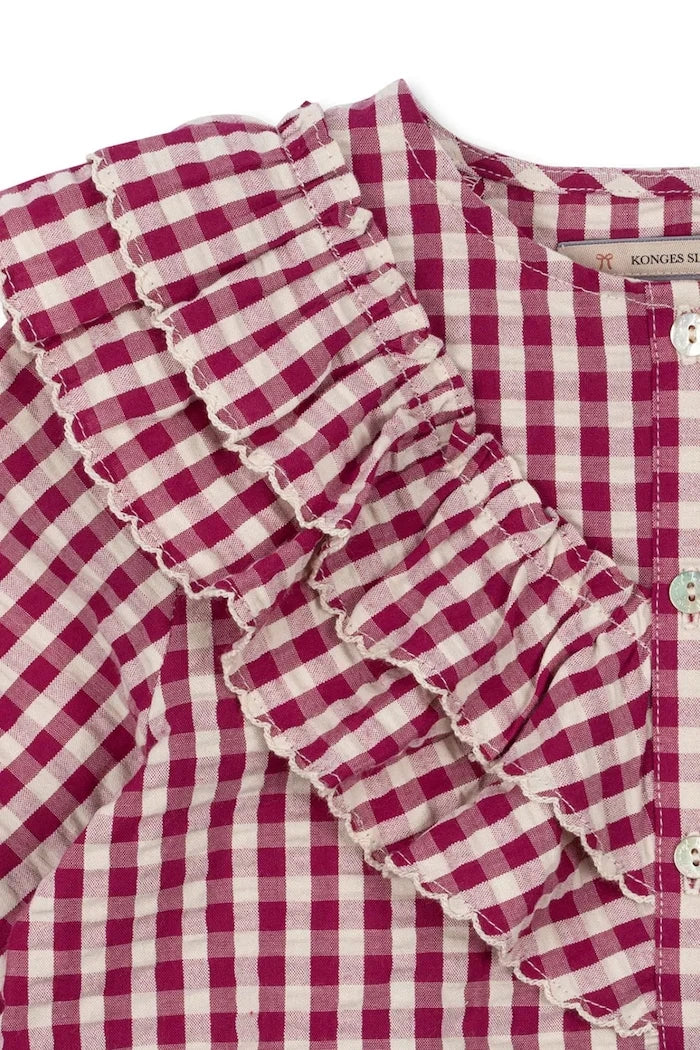 Konges Sløjd KIM FRILL BLOUSE GOTS Çocuk Pamuk Bluz