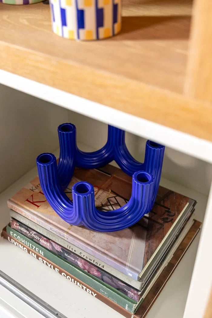 Dekoratif mumluk &k amsterdam churros blue 11 cm