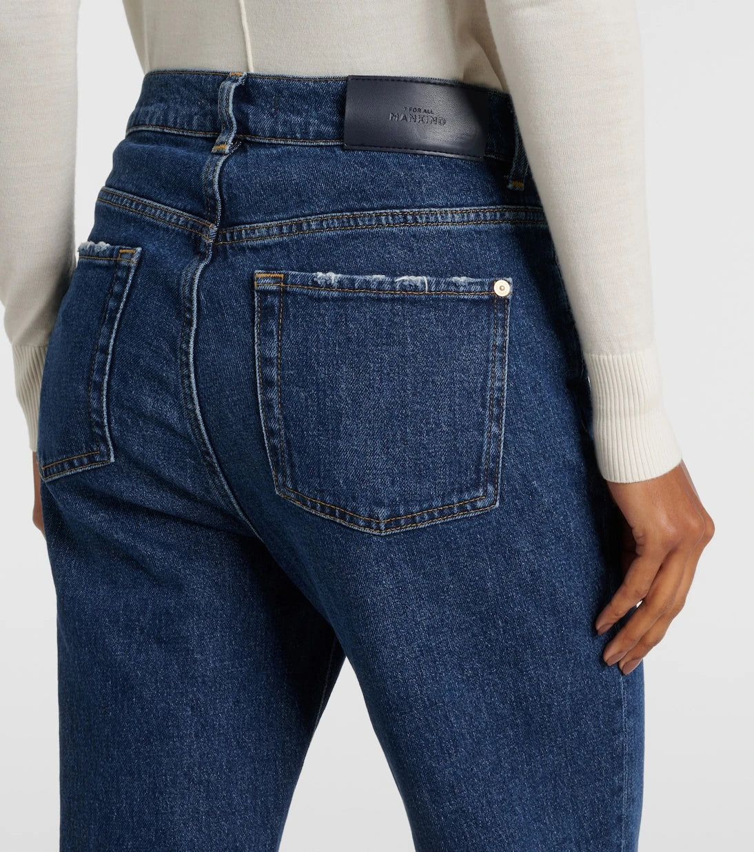 7 For All Mankind - High-rise cropped straight jeans