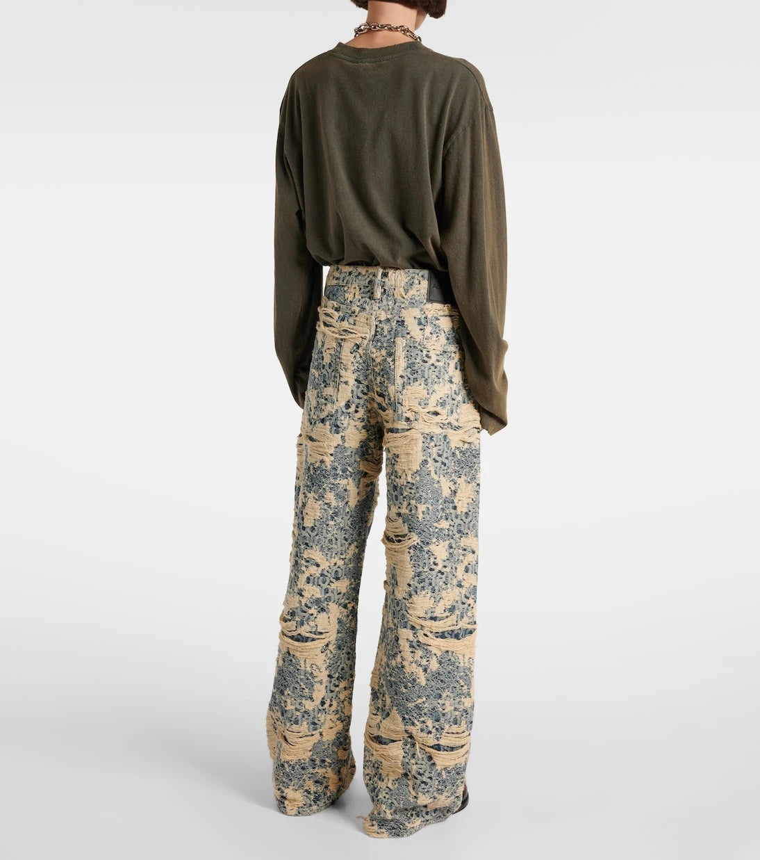 Acne Studios - 1981 Monogram distressed wide-leg jeans