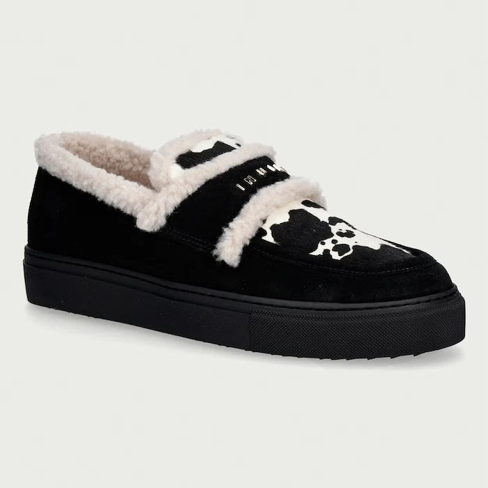 Inuikii Shearling Print kadın deri mokasen
