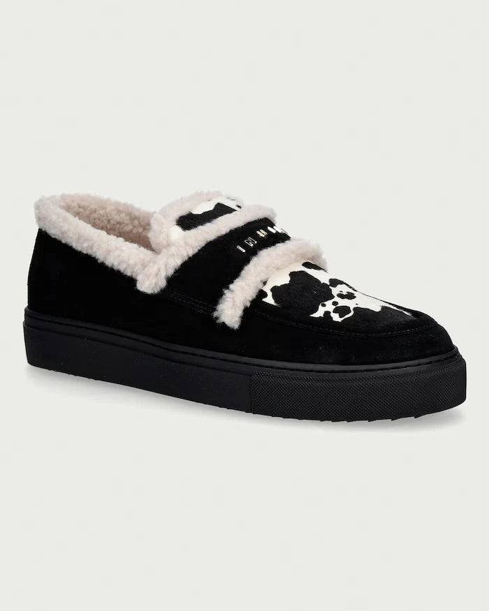 Inuikii Shearling Print kadın deri mokasen