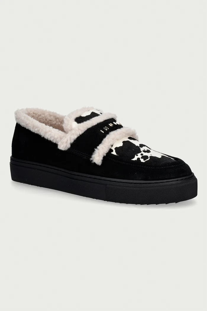 Inuikii Shearling Print kadın deri mokasen