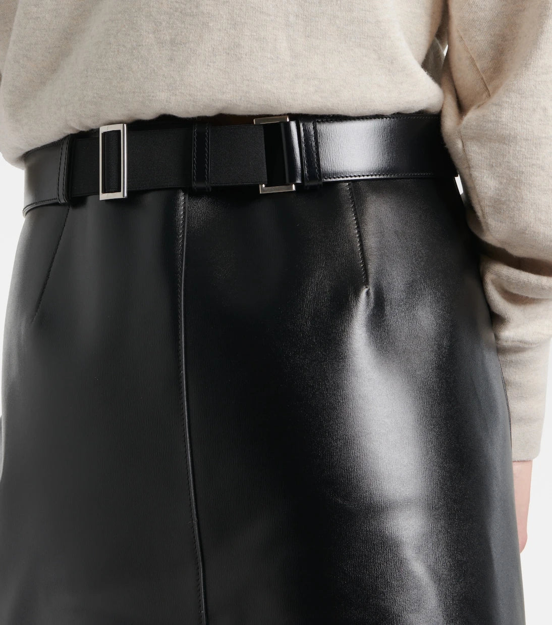 Prada - Belted leather mini skirt