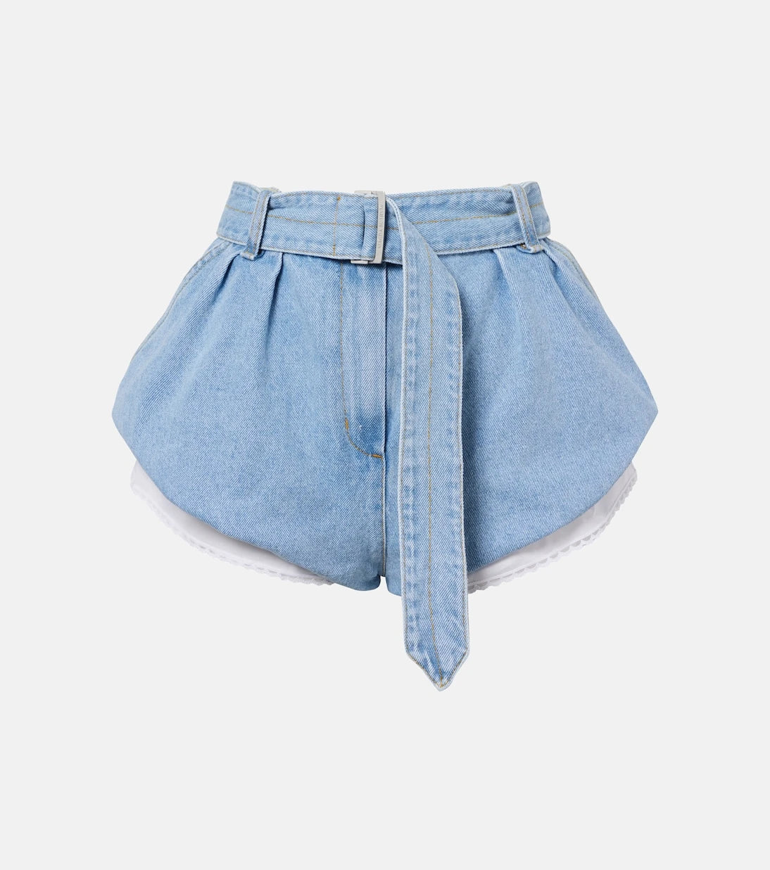 Magda Butrym - Belted high-rise denim shorts