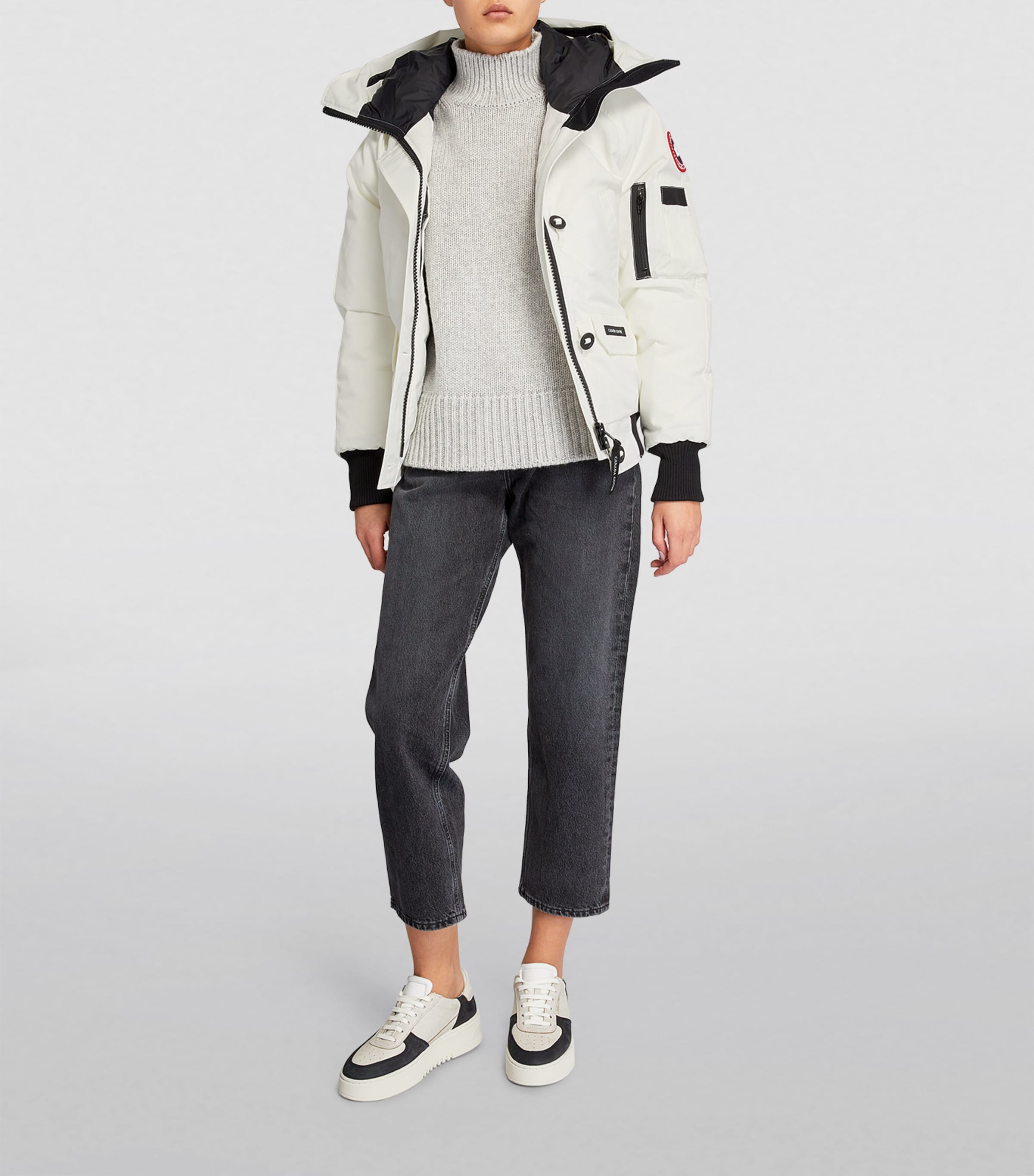 Canada Goose White Down-Filled Chilliwack Bomber Jacket