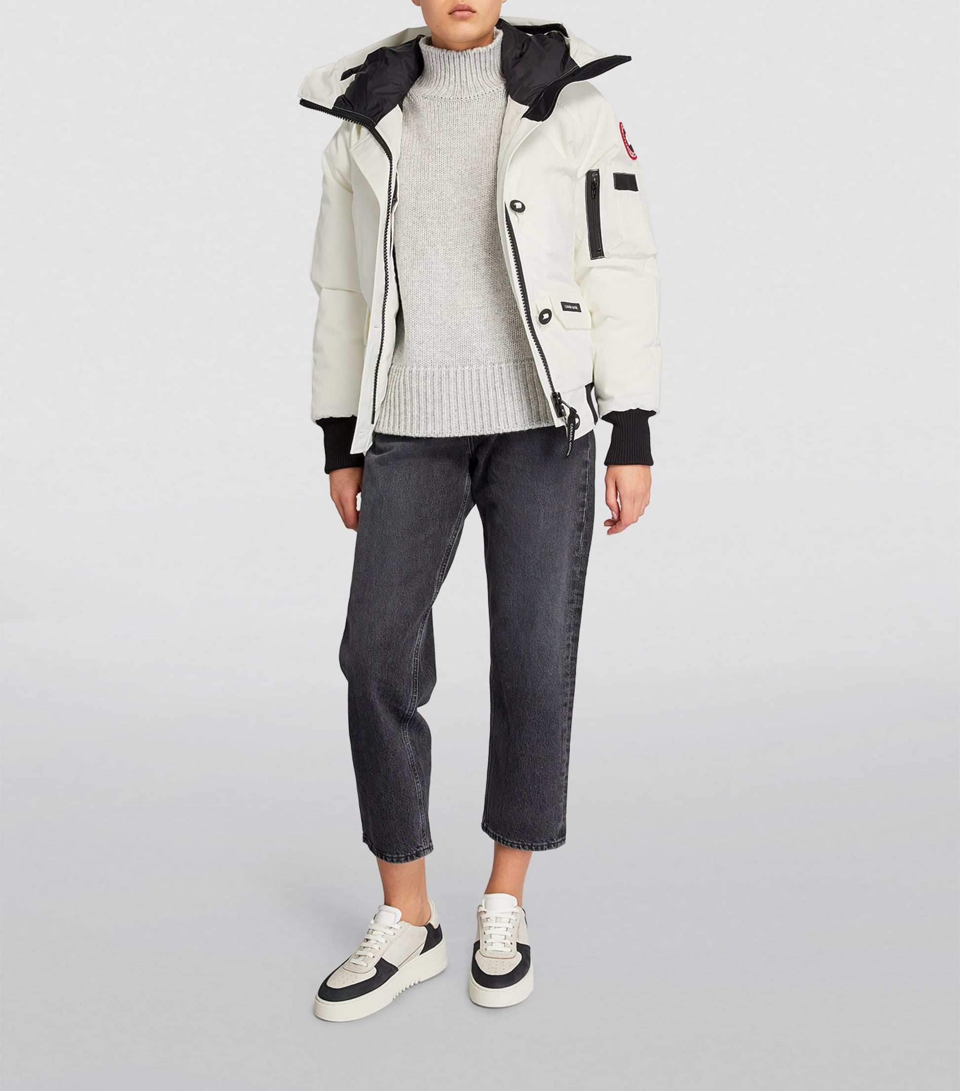 Canada Goose White Down-Filled Chilliwack Bomber Jacket