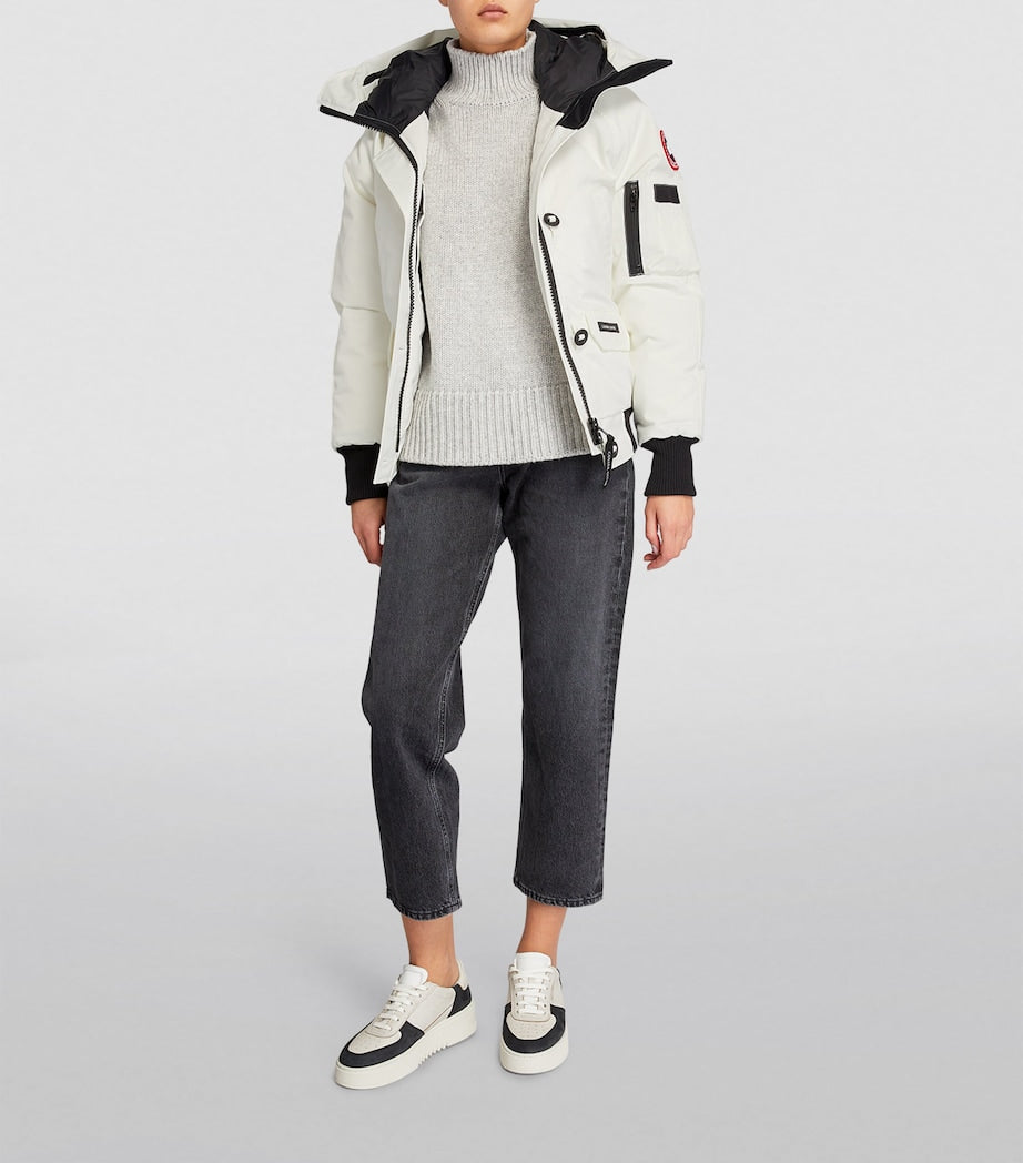 Canada Goose White Down-Filled Chilliwack Bomber Jacket