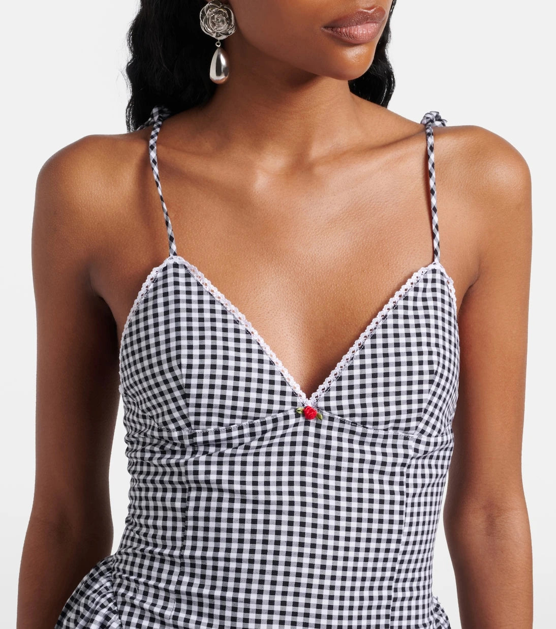 Bananhot - Paloma gingham cotton poplin maxi dress