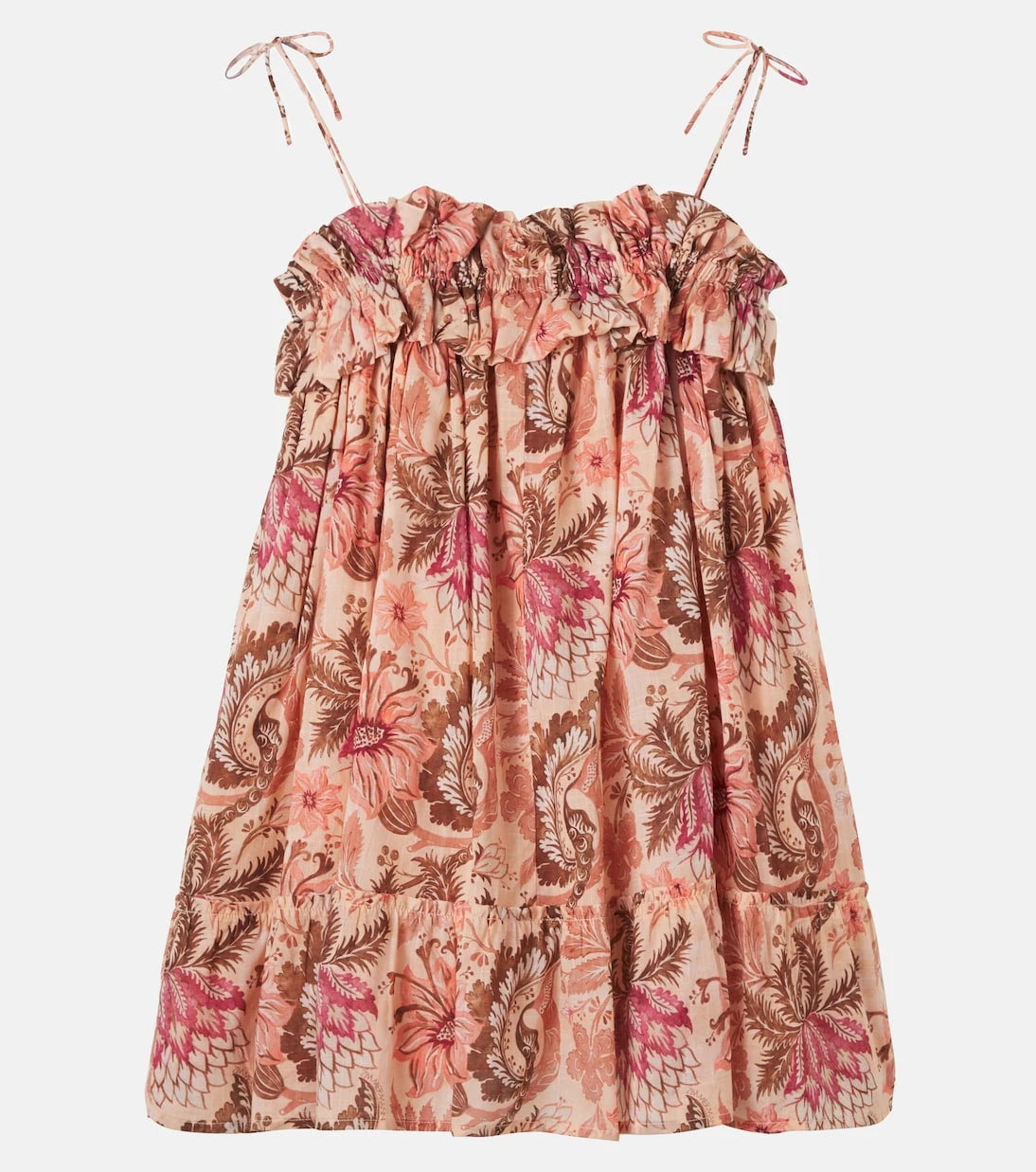 Zimmermann Kids - فستان قطني مزين بنقشة الزهور دايلايت