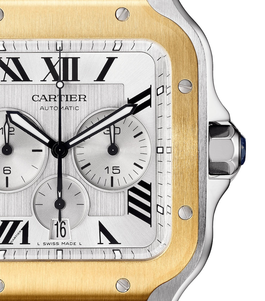 Stainless Steel and Yellow Gold Santos de Cartier Watch 43.3mm