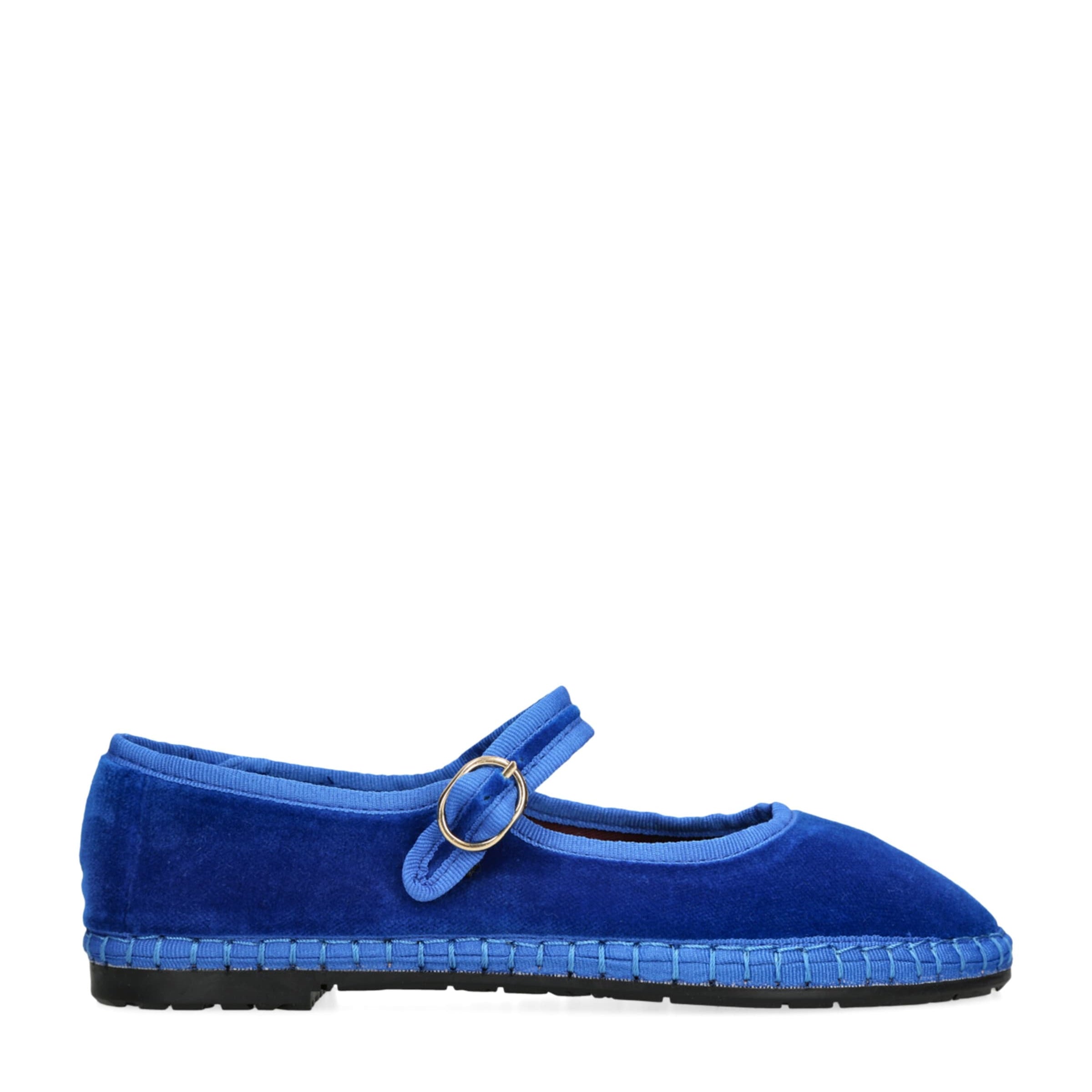 Flabelus Blue Velvet Oe Mary Janes