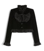 Valentino Black Velour Plissé-Detailing Jacket