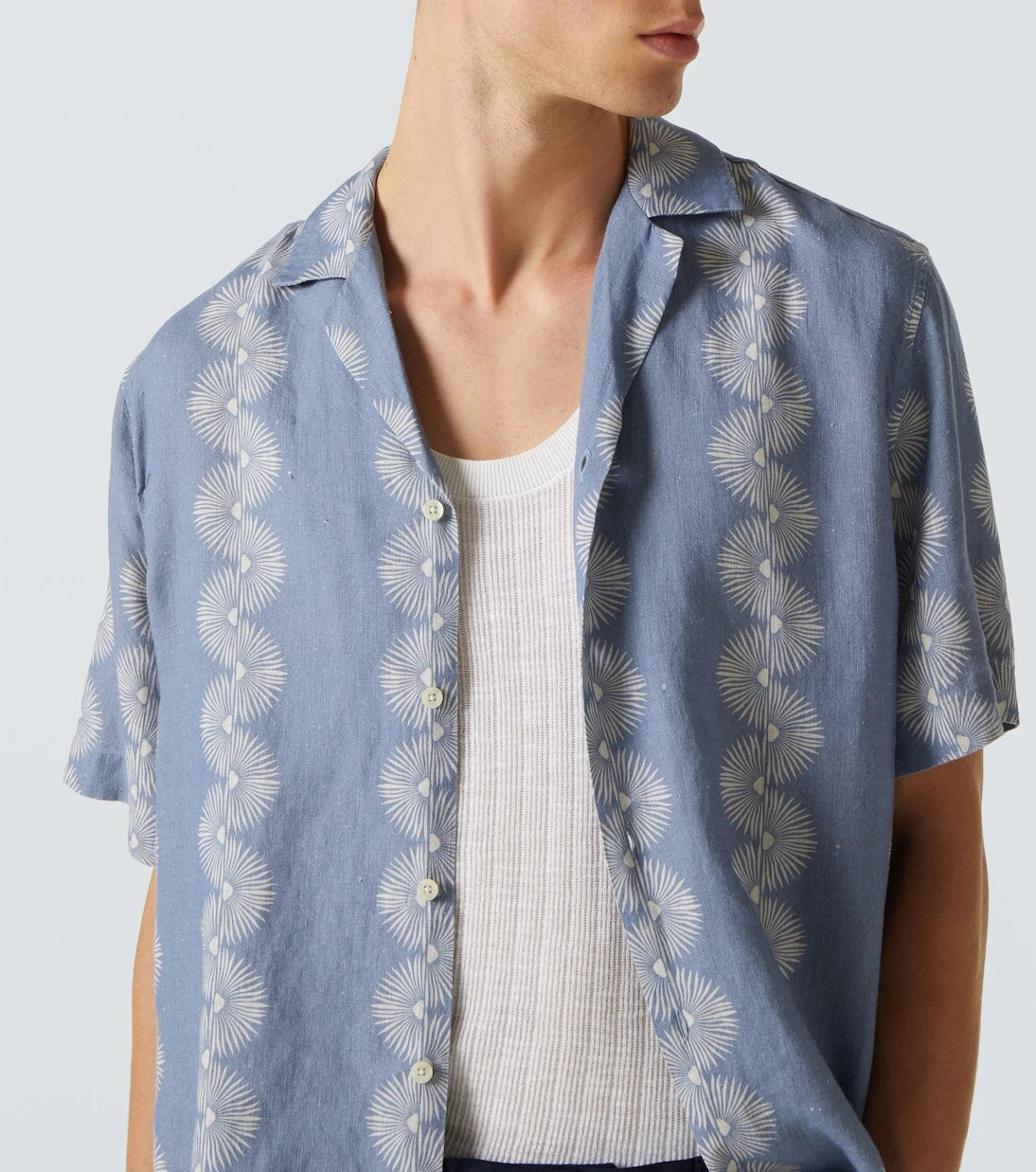 Frescobol Carioca - Roberto printed linen bowling shirt