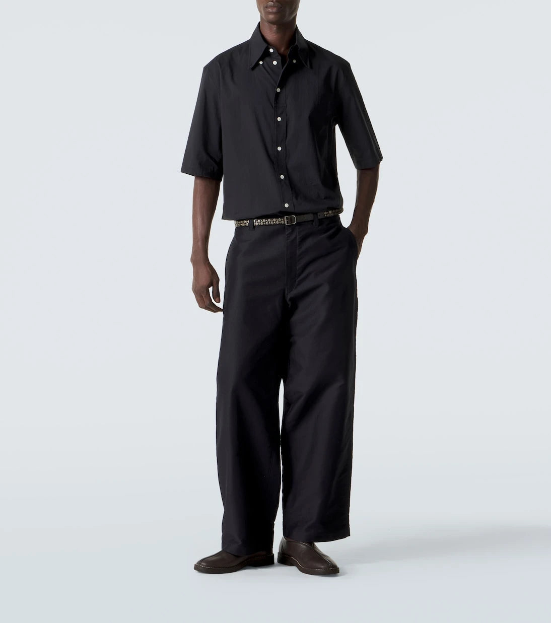 Lemaire - Piped leather slip-on shoes