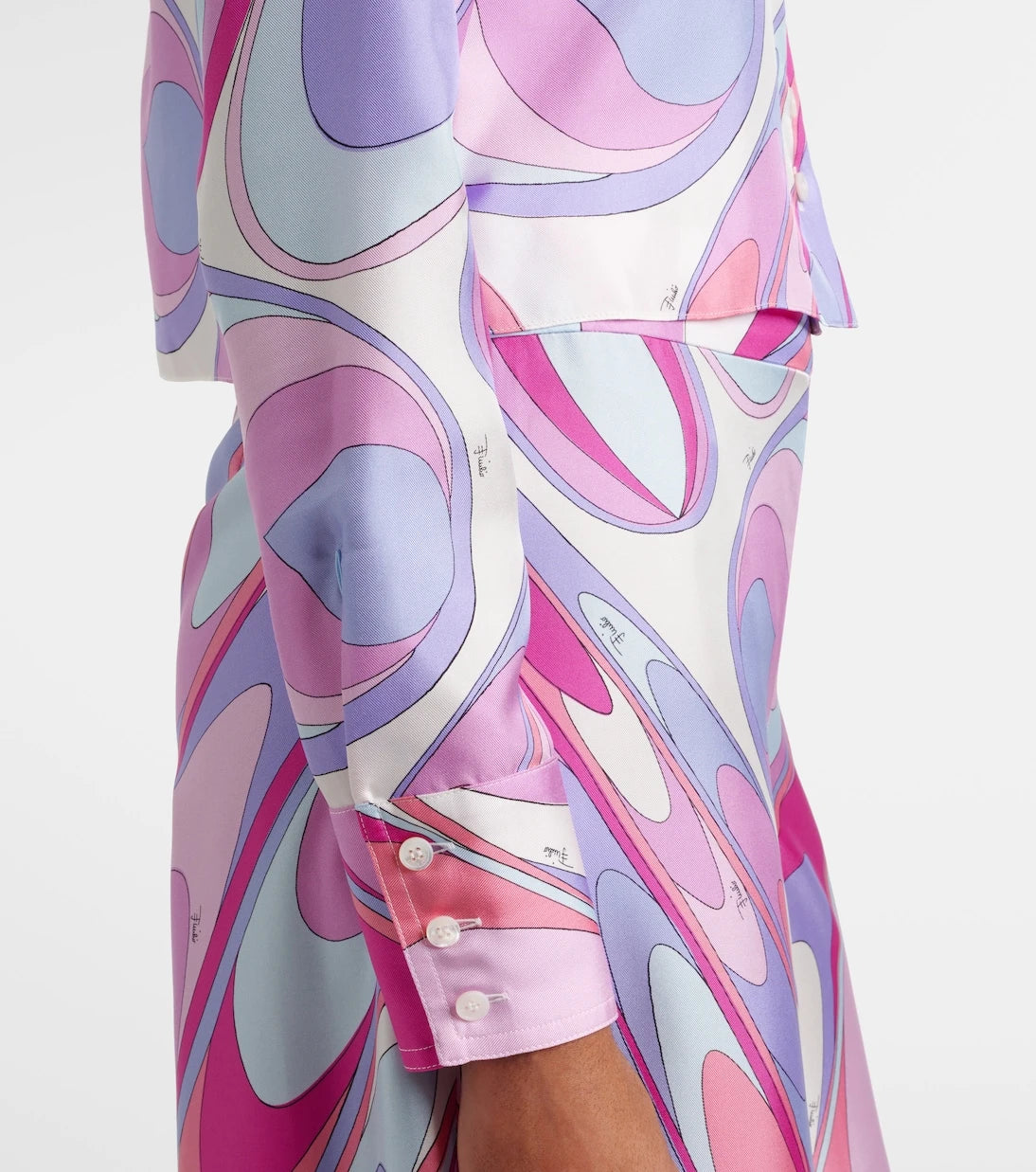 Pucci - Printed cropped silk twill shirt