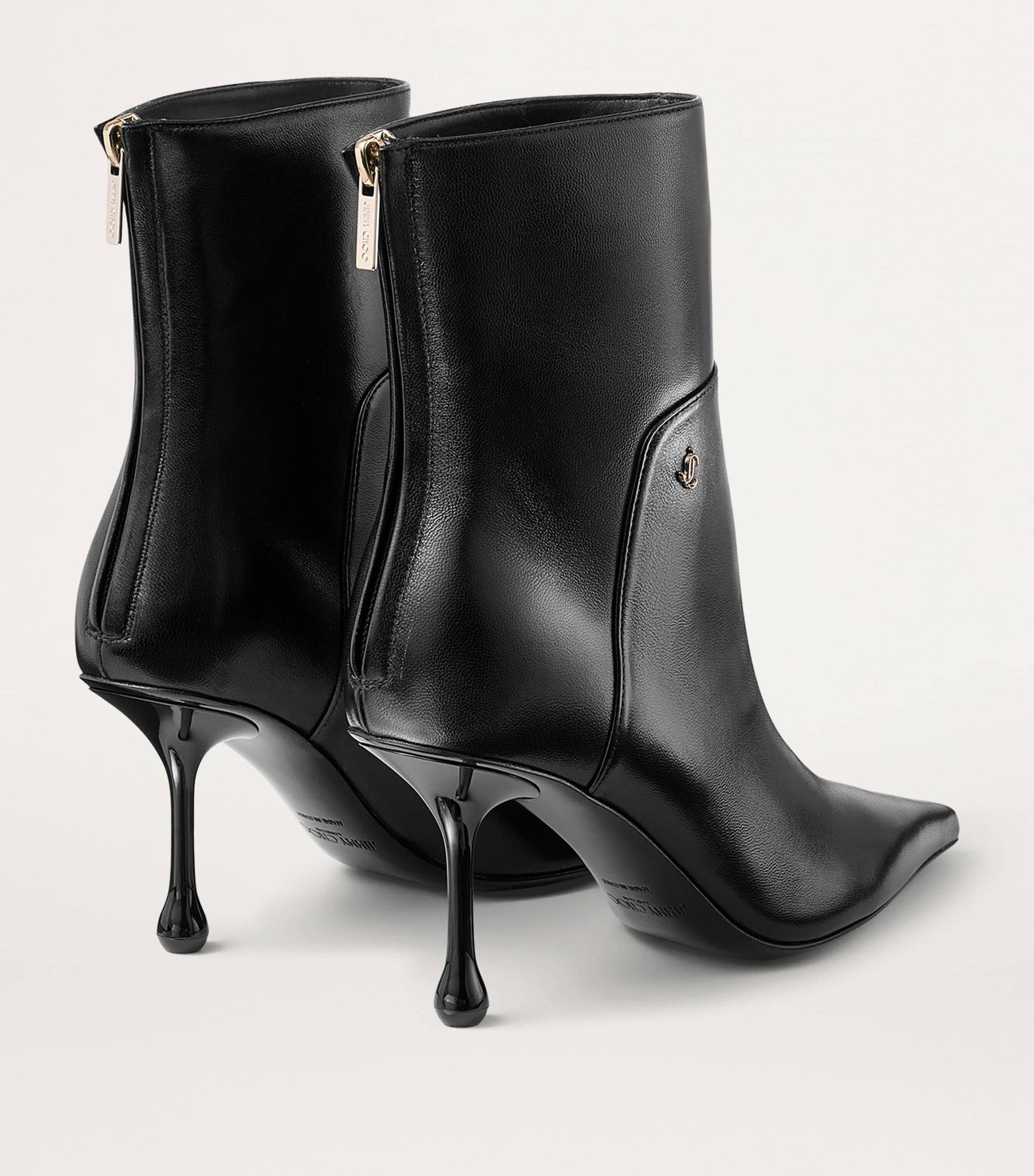 Jimmy Choo Black Cycas 80 Lambskin Ankle Boots